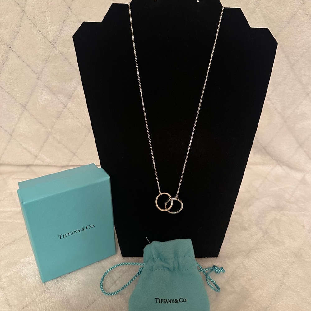 Tiffany & Co. Silver Interlocking Circle Necklace-Tiffany 1837